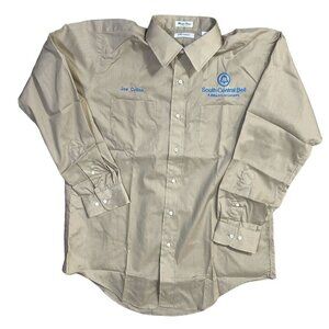 Brimar Men's Work Shirt South Central Bell  16/33 (READ) Button Front
